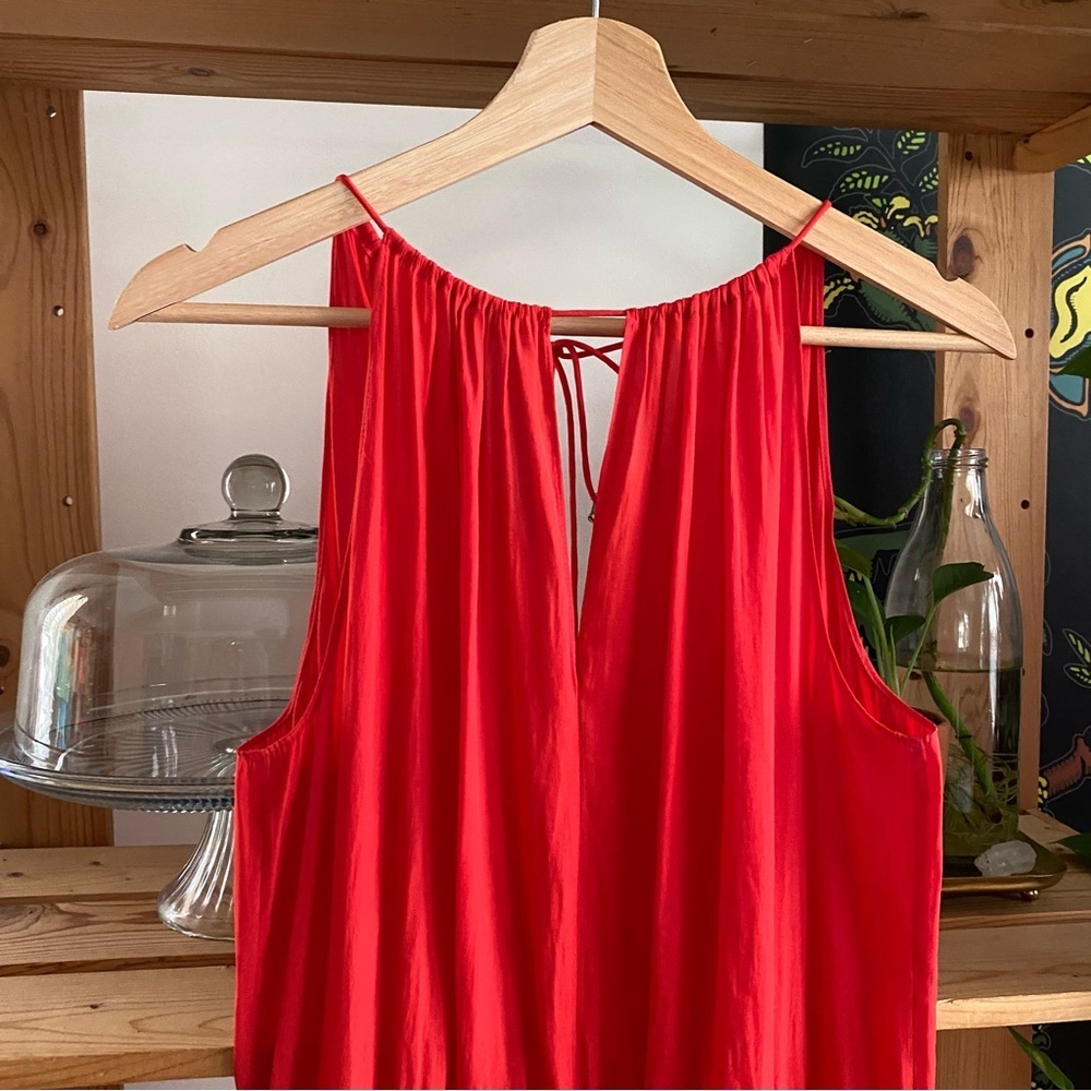 Ramy Brook Red Shelly Smocked Drop Waist Mini Dress S - Picture 6 of 16